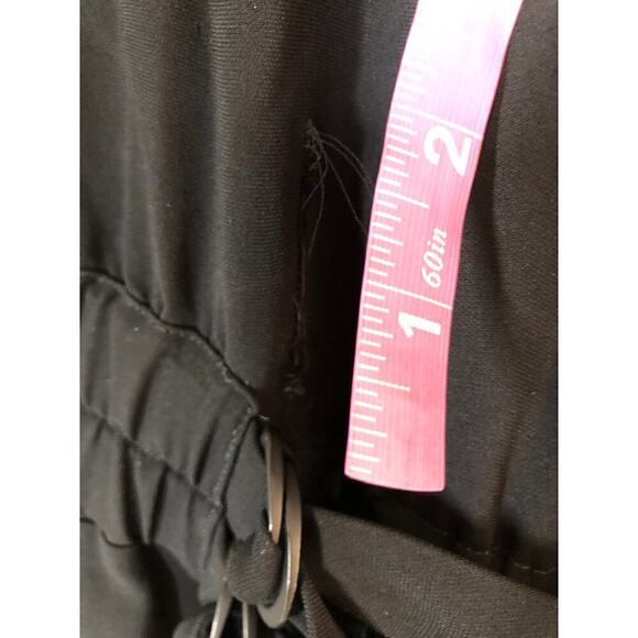 Shoshanna Waldorf Dress Cinched Waist Long Sleeve V-Neck Knee Length Black 4 - Picture 7 of 13